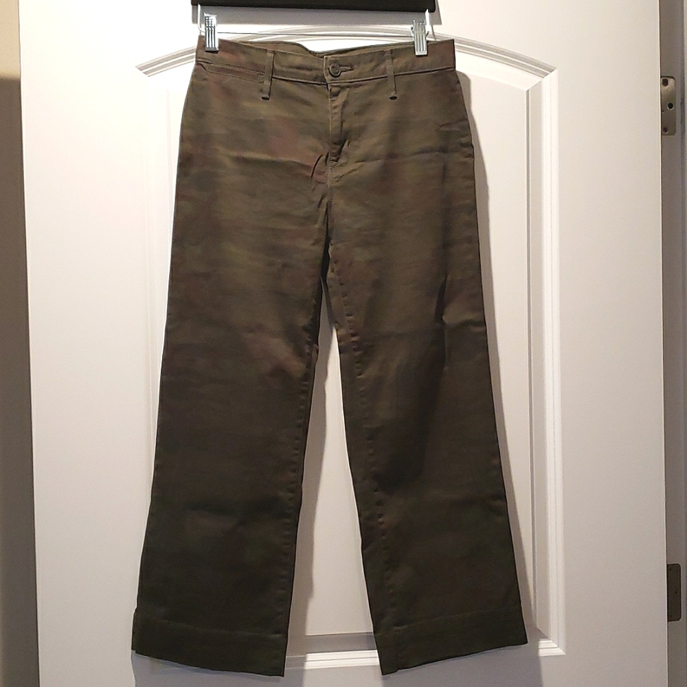 Army cropped, wide leg pants